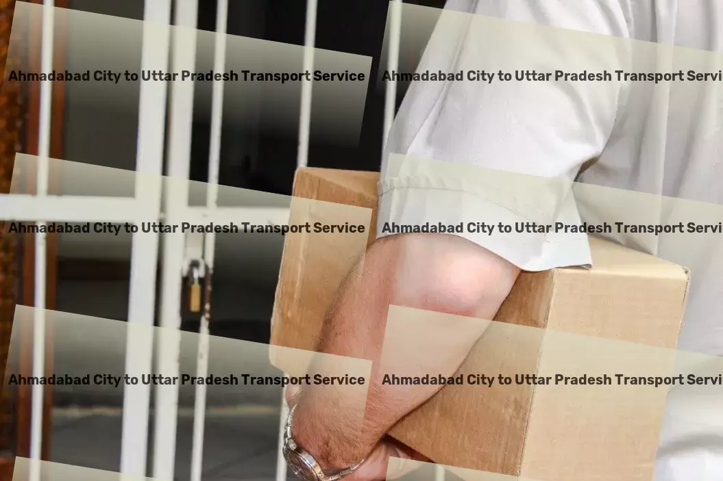 Ahmadabad City to Uttar Pradesh Transport Cross-state courier services