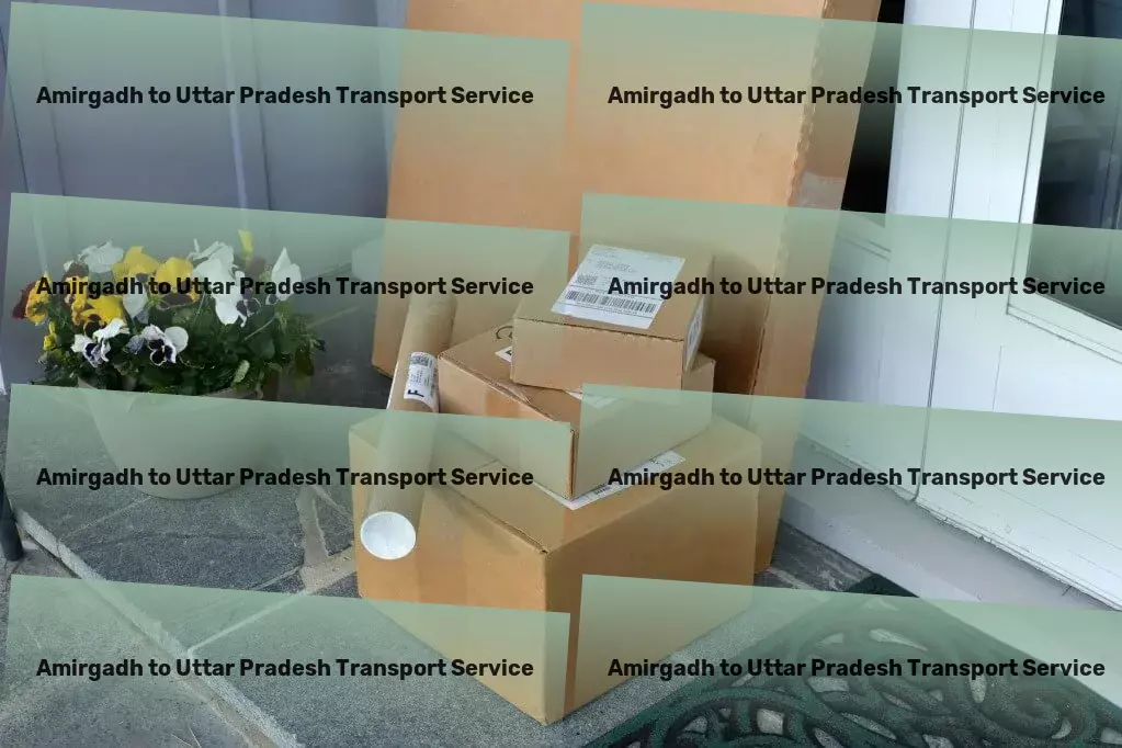 Amirgadh to Uttar Pradesh Transport Household item courier